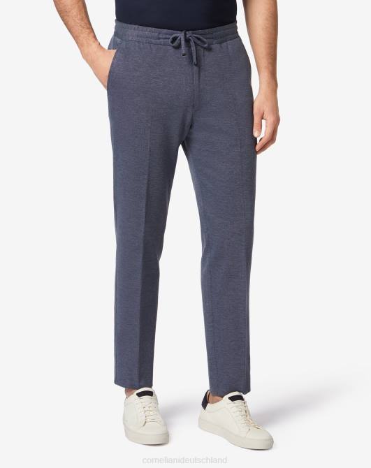 Hose aus Baumwolljersey Corneliani Männer 8RL0316 Blau Kleidung