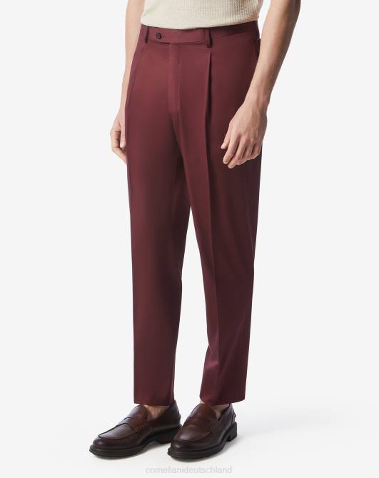 Hose aus Baumwollstretchsatin Corneliani Männer 8RL0318 Bordeaux Kleidung