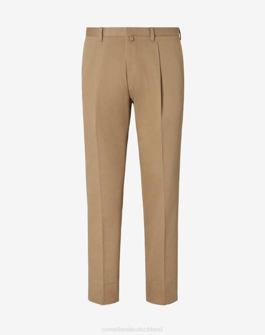 Hose aus Bio-Baumwolle mit einer Bundfalte Corneliani Männer 8RL0330 Beige Kleidung