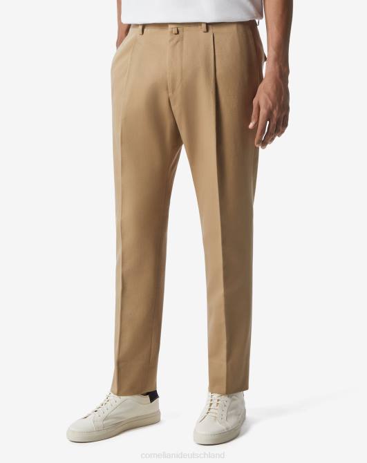 Hose aus Bio-Baumwolle mit einer Bundfalte Corneliani Männer 8RL0330 Beige Kleidung