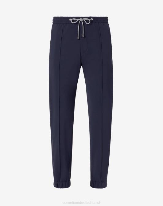 Jogginghose aus Cordwolle mit einer Bundfalte Corneliani Männer 8RL0343 Navy blau Kleidung