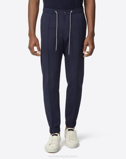Jogginghose aus Cordwolle mit einer Bundfalte Corneliani Männer 8RL0343 Navy blau Kleidung