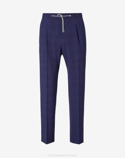 Jogginghose aus S130-Wolle mit einer Bundfalte Corneliani Männer 8RL0334 Blau Kleidung