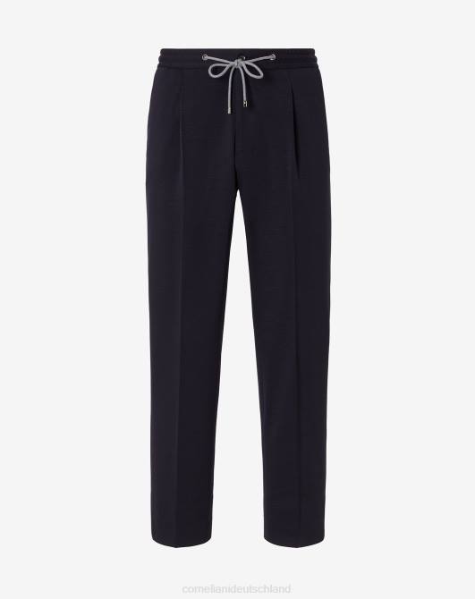 Jogginghose aus Wolle und Baumwolle Corneliani Männer 8RL0326 Navy blau Kleidung