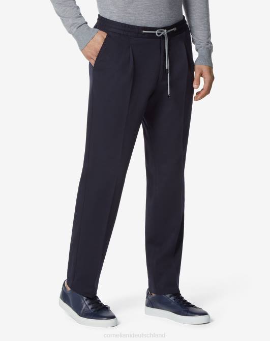 Jogginghose aus Wolle und Baumwolle Corneliani Männer 8RL0326 Navy blau Kleidung