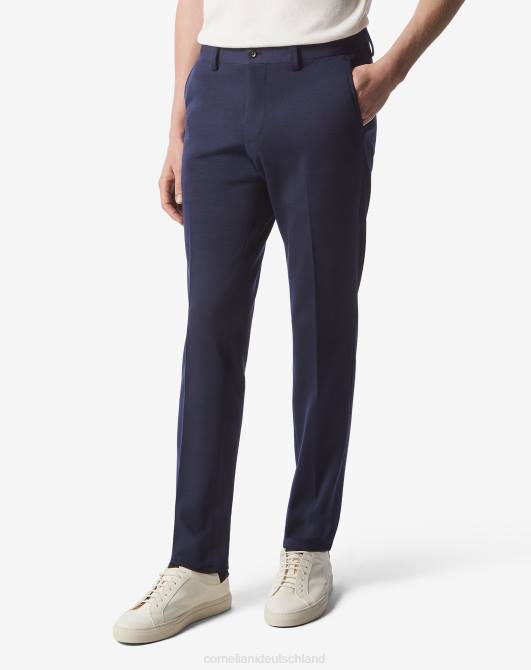 offene Hose aus Wolle und Baumwolle Corneliani Männer 8RL0329 Blau Kleidung