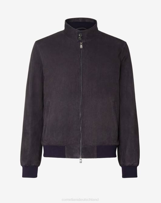 Daunengefütterte Wildlederjacke Corneliani Männer 8RL0109 Blau Kleidung