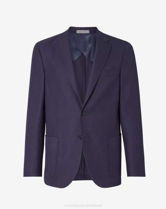 Jacke aus Hopsack-Wolle mit zwei Knöpfen Corneliani Männer 8RL059 Navy blau Kleidung