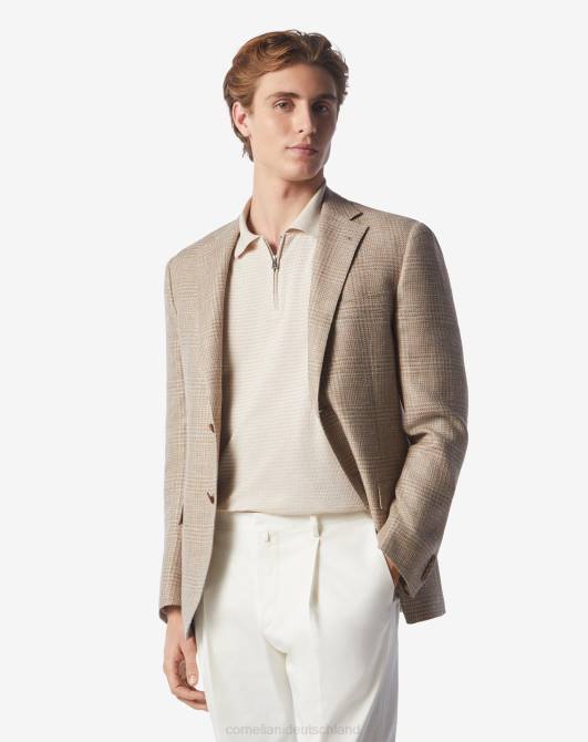 Jacke aus Wolle und Leinen mit zwei Knöpfen Corneliani Männer 8RL058 Siena Kleidung