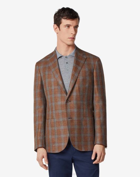 Jacke aus Wolle und Leinen mit zwei Knöpfen Corneliani Männer 8RL074 Siena Kleidung