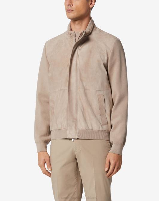 Strick- und Wildlederjacke Corneliani Männer 8RL0107 Sand Kleidung