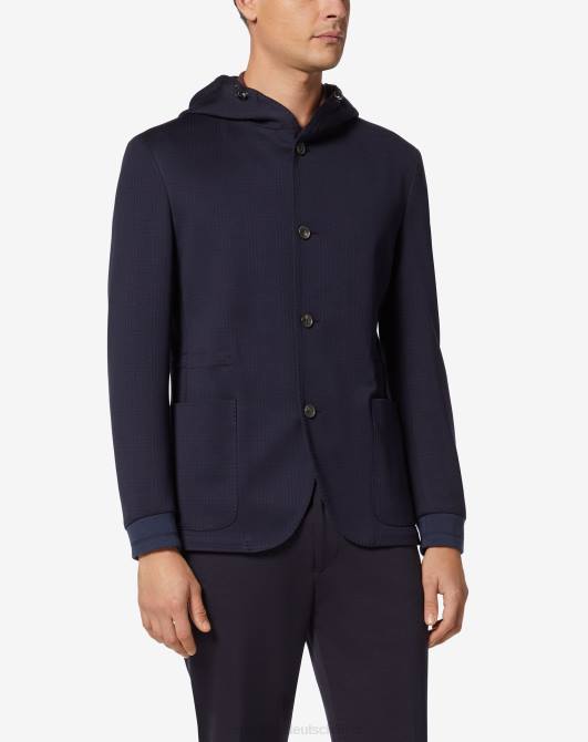 Sweatjacke aus Wolljersey und Baumwolle Corneliani Männer 8RL055 Blau Kleidung