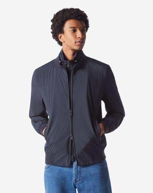 Technische wattierte Bomberjacke Corneliani Männer 8RL094 Navy blau Kleidung