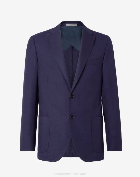 Wolljacke mit zwei Knöpfen Corneliani Männer 8RL050 Blau Kleidung
