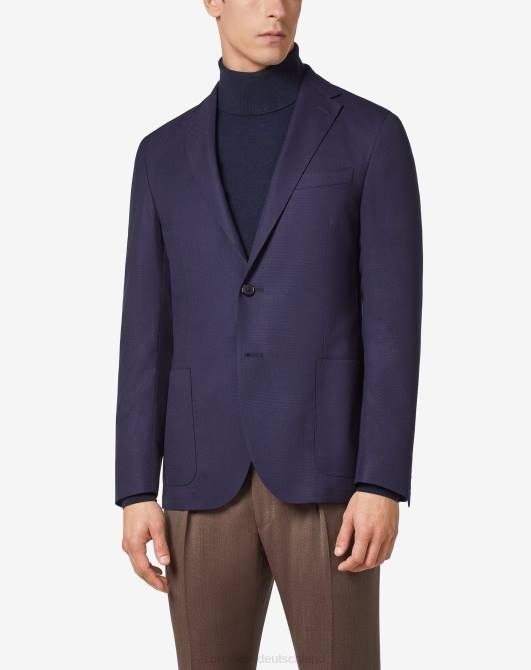 Wolljacke mit zwei Knöpfen Corneliani Männer 8RL050 Blau Kleidung