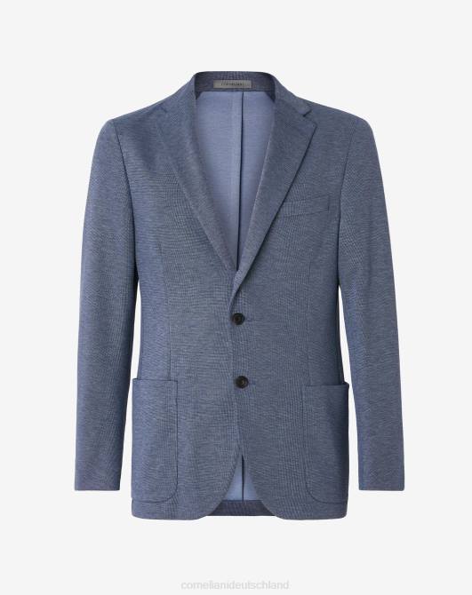 himmelblaue Baumwolljacke mit zwei Knöpfen Corneliani Männer 8RL045 Blau Kleidung