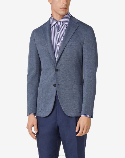 himmelblaue Baumwolljacke mit zwei Knöpfen Corneliani Männer 8RL045 Blau Kleidung