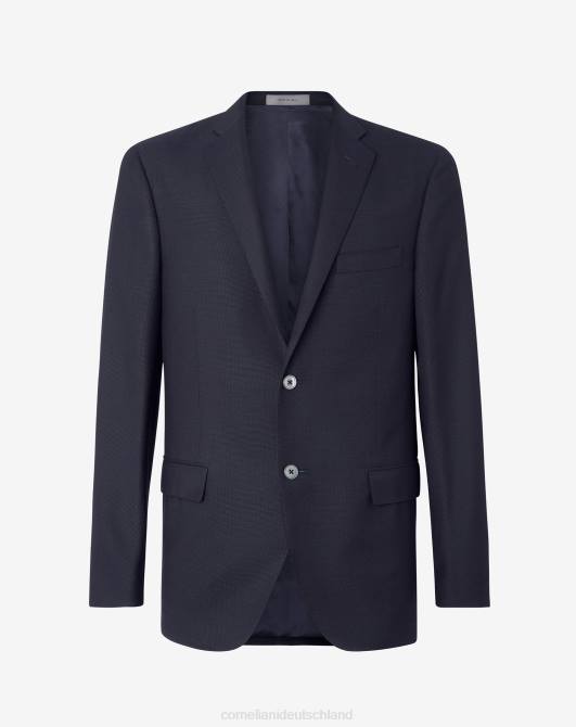 offene Hopsack-Wolljacke mit zwei Knöpfen Corneliani Männer 8RL060 Blau Kleidung