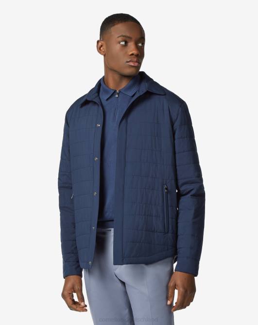 wasserabweisende, wattierte Jacke Corneliani Männer 8RL087 Blau Kleidung