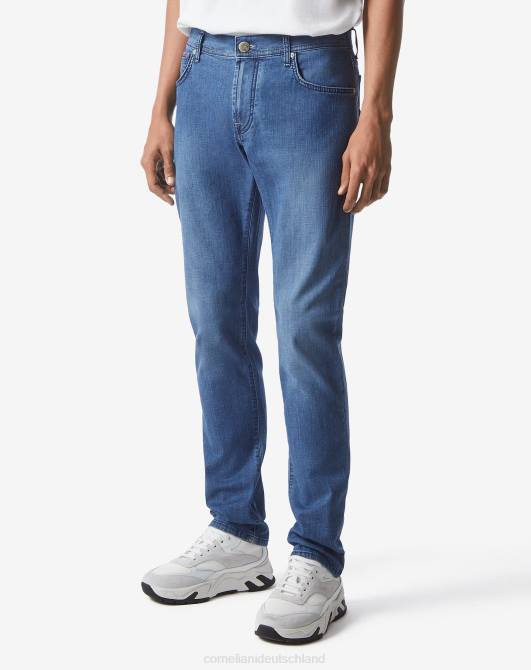 5-Pocket-Jeans aus Cina-Stretch-Denim Corneliani Männer 8RL0352 Blau Kleidung