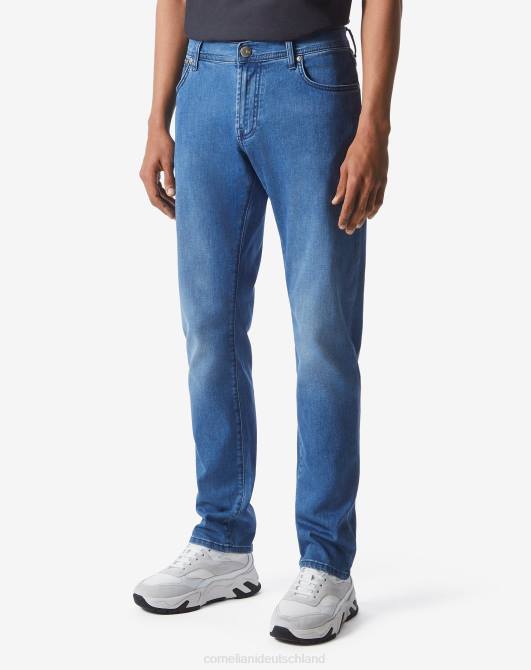 5-Pocket-Jeans aus Stretch-Denim Corneliani Männer 8RL0346 Blau Kleidung