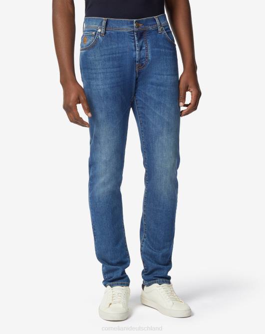 5-Pocket-Jeans aus Stretch-Denim Corneliani Männer 8RL0354 Blau Kleidung