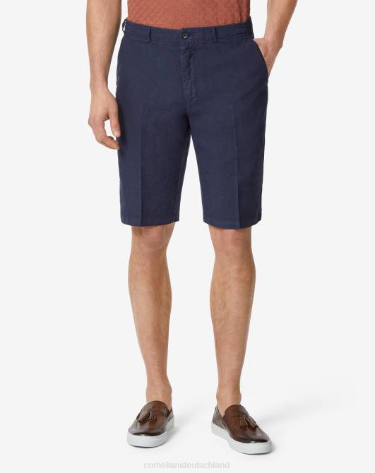 Leinenhose Corneliani Männer 8RL0339 Navy blau Kleidung