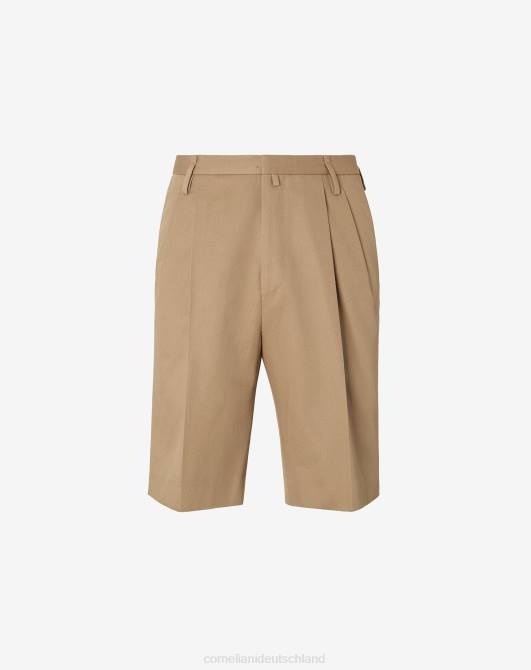 Shorts aus Bio-Baumwolle mit zwei Falten Corneliani Männer 8RL0337 Beige Kleidung