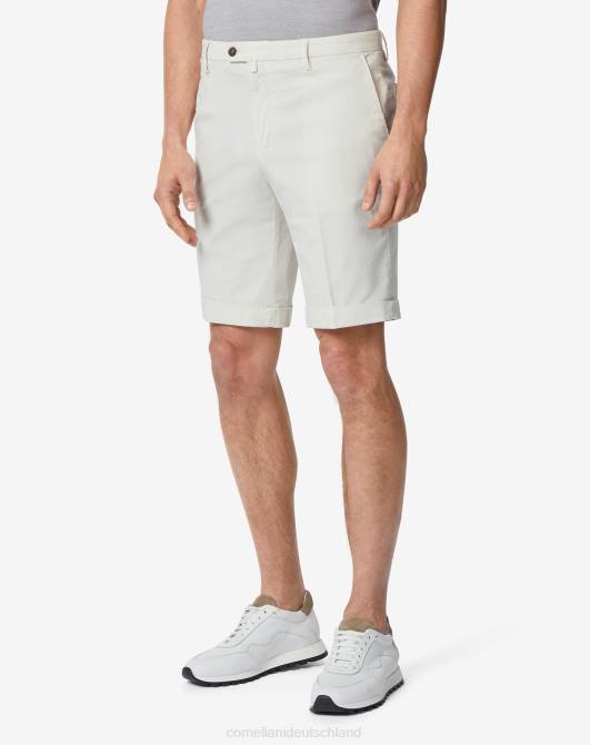 Shorts aus Stretch-Baumwolle Corneliani Männer 8RL0341 Weiß Kleidung