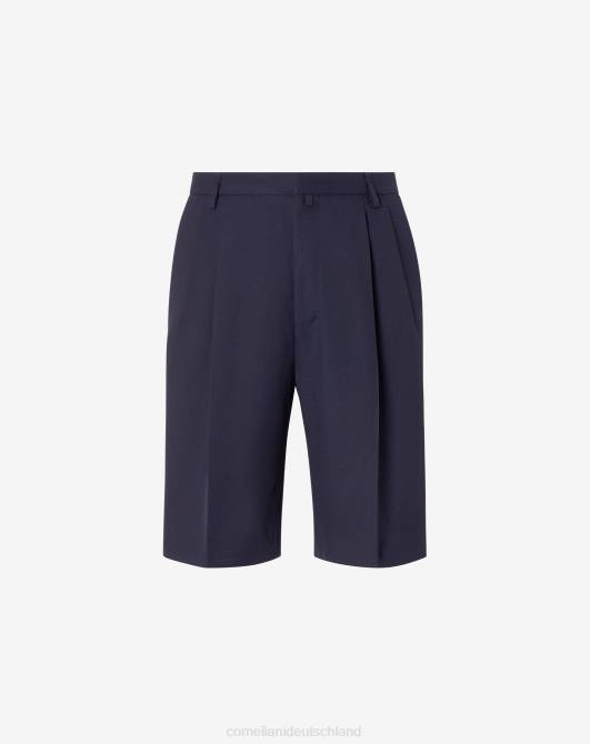 Shorts aus reiner Wolle mit zwei Falten Corneliani Männer 8RL0338 Navy blau Kleidung