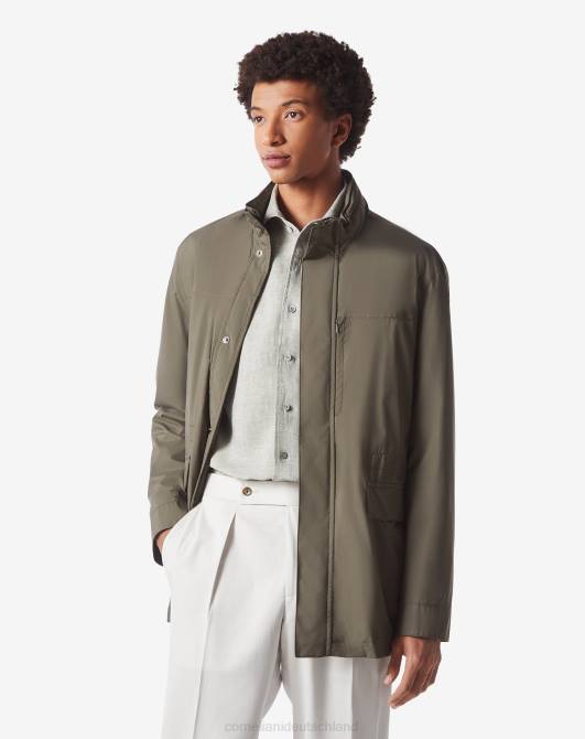 Caban aus wasserabweisendem Stoff Corneliani Männer 8RL091 Grün Kleidung