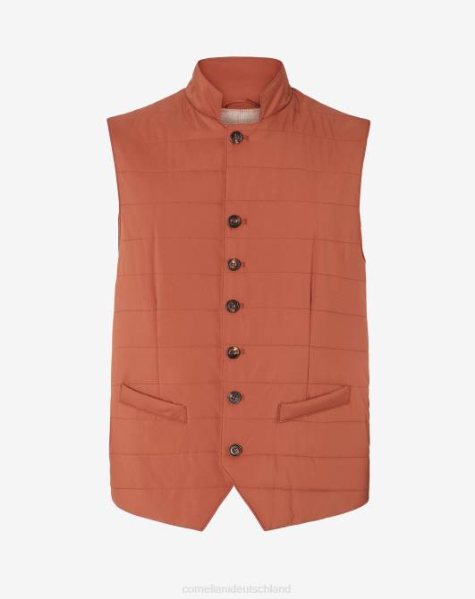Gepolsterte Soft-Touch-Nylonweste Corneliani Männer 8RL097 dunkelorange Kleidung