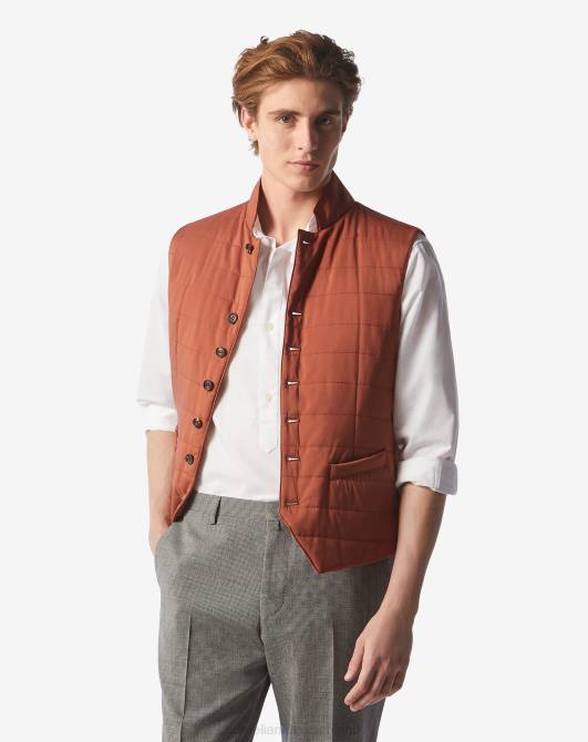 Gepolsterte Soft-Touch-Nylonweste Corneliani Männer 8RL097 dunkelorange Kleidung