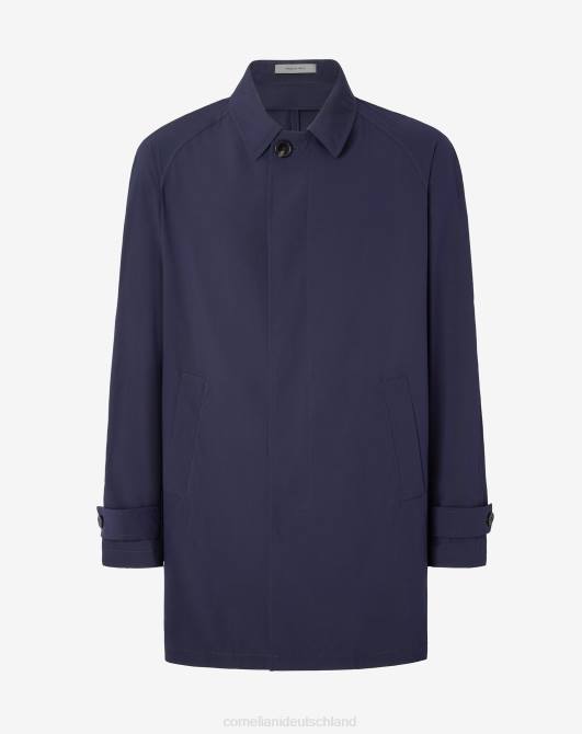 Trenchcoat aus Selseidenstoff Corneliani Männer 8RL0104 Navy blau Kleidung