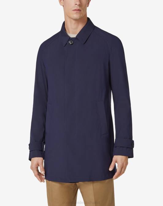 Trenchcoat aus Selseidenstoff Corneliani Männer 8RL0104 Navy blau Kleidung