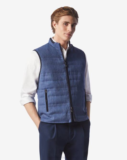 Wendeweste mit Daunenfüllung Corneliani Männer 8RL089 Navy blau Kleidung