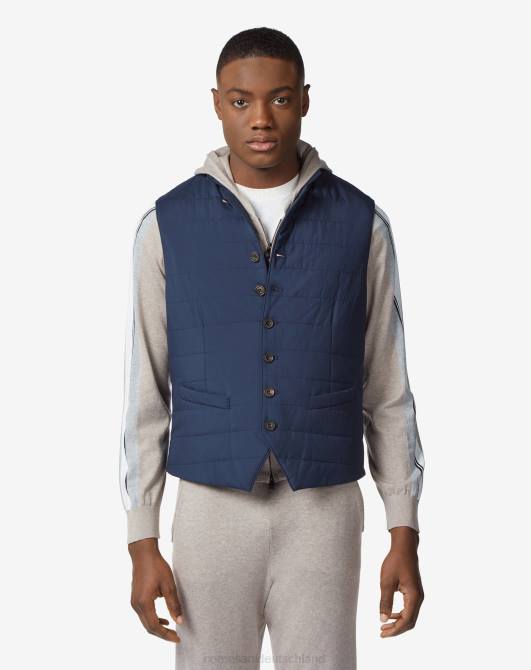 gepolsterte wasserabweisende Weste Corneliani Männer 8RL077 Dunkelblau Kleidung