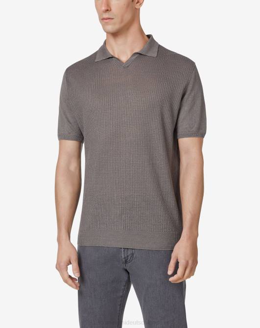 Kurzärmliges Poloshirt aus der DoveOrganic-Linie Corneliani Männer 8RL0251 grau Kleidung
