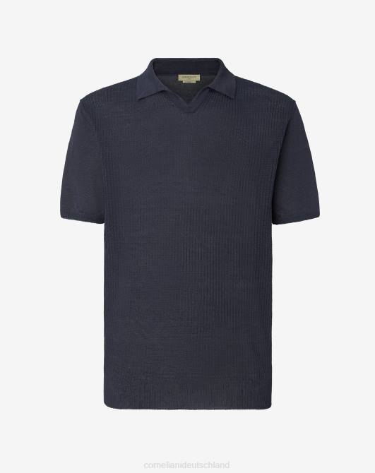 Kurzarm-Poloshirt aus der Bio-Linie Corneliani Männer 8RL0255 Navy blau Kleidung