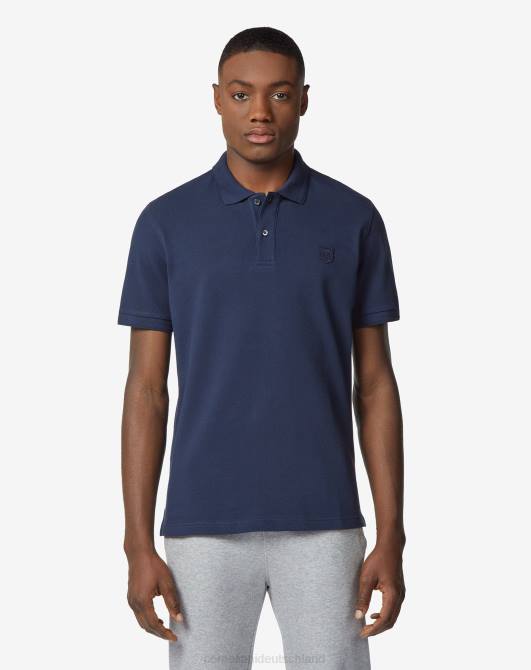 Piquet-Baumwollpolo mit Wappen Corneliani Männer 8RL0240 Navy blau Kleidung