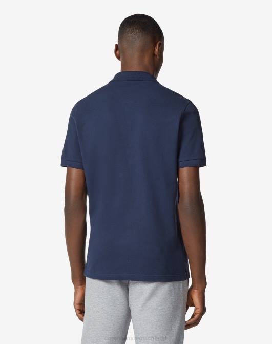 Piquet-Baumwollpolo mit Wappen Corneliani Männer 8RL0240 Navy blau Kleidung