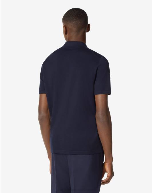 Poloshirt aus Baumwolle mit Knöpfen Corneliani Männer 8RL0266 Dunkelblau Kleidung