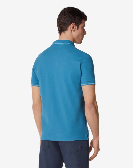 Poloshirt aus Piquet-Baumwolle Corneliani Männer 8RL0244 Himmelblau Kleidung