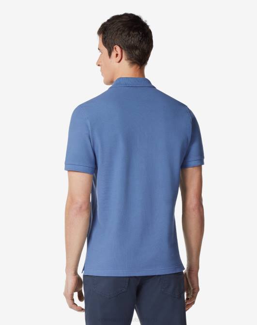 Poloshirt aus offener Piqué-Baumwolle mit Wappen Corneliani Männer 8RL0243 Blau Kleidung