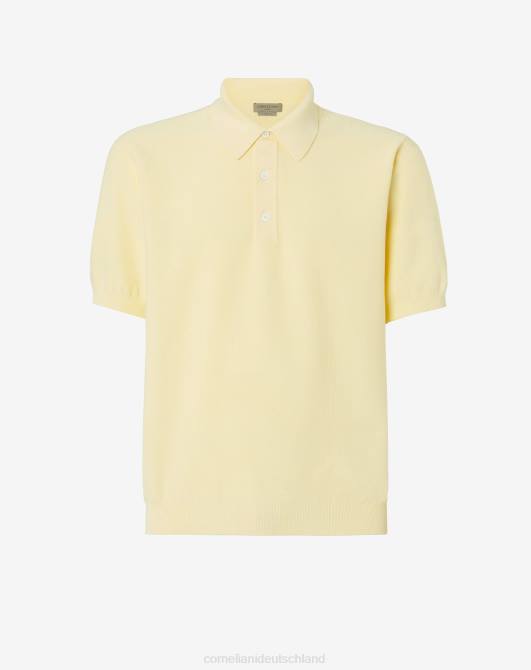 Poloshirt aus ultraleichtem Baumwollpiquet Corneliani Männer 8RL0264 Gelb Kleidung