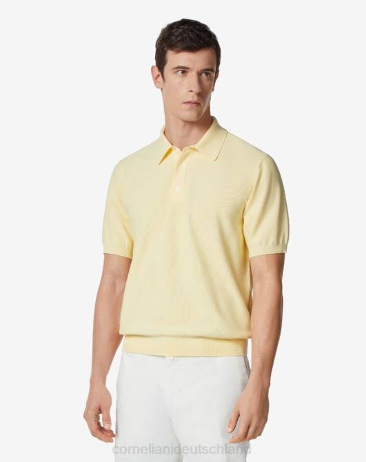 Poloshirt aus ultraleichtem Baumwollpiquet Corneliani Männer 8RL0264 Gelb Kleidung