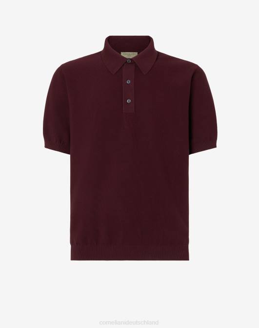 Poloshirt aus ultraleichtem Baumwollpiquet Corneliani Männer 8RL0265 Bordeaux Kleidung