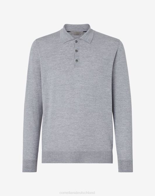 Poloshirt aus ultraleichter Baumwolle Corneliani Männer 8RL0276 Anthrazit Kleidung