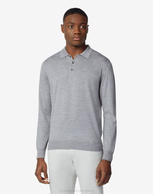 Poloshirt aus ultraleichter Baumwolle Corneliani Männer 8RL0276 Anthrazit Kleidung