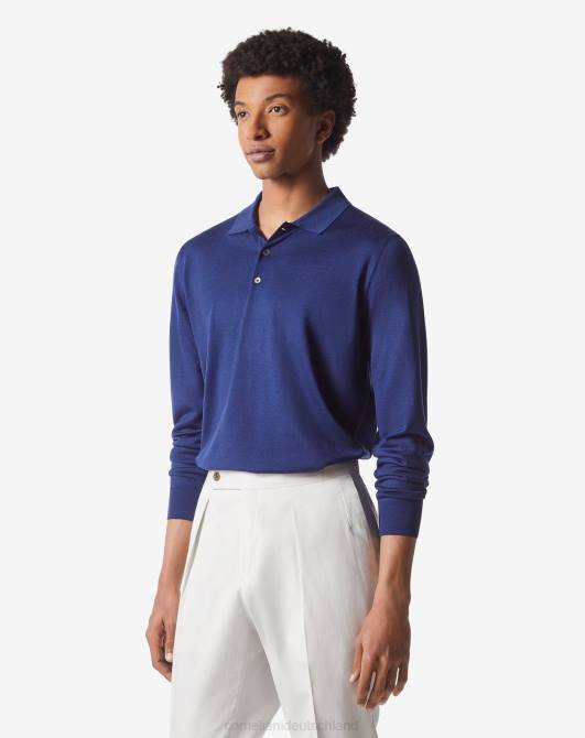 Poloshirt aus ultraleichter Baumwolle Corneliani Männer 8RL0278 hellblau Kleidung